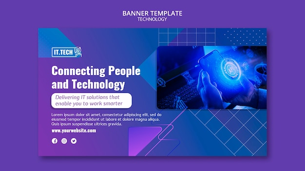 PSD grátis modelo de tecnologia de design plano
