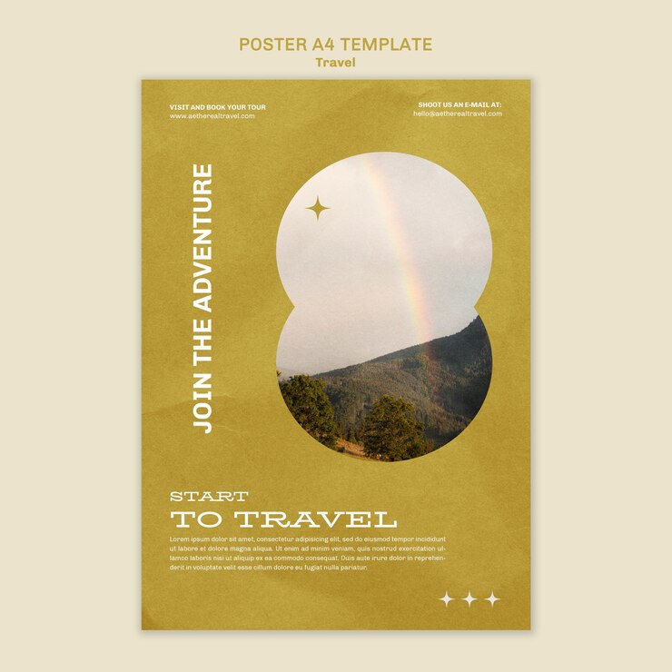 PSD grátis modelo de viagem de design plano mínimo