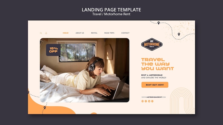 PSD grátis modelo de viagem de design plano