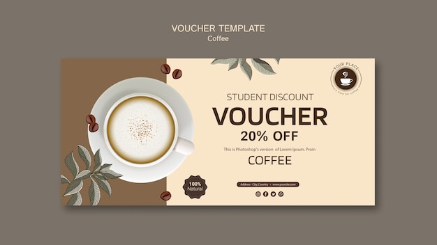 Modelo de voucher de café com desconto