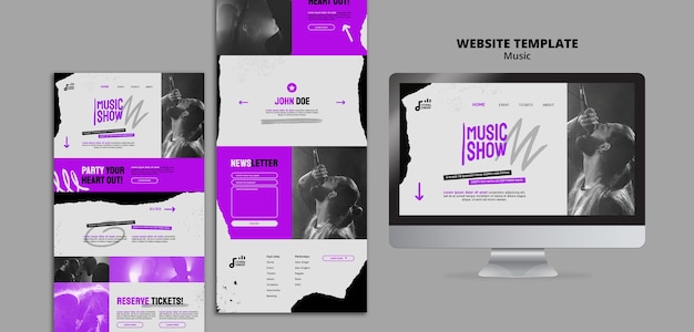 Modelo de web design de show de música
