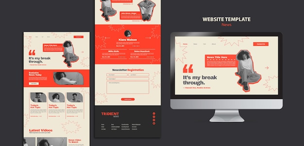 Modelo de web design inspirado em tipografia