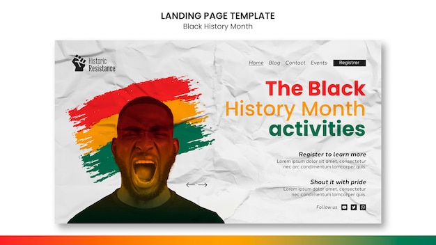 PSD grátis modelo de web do mês da história negra