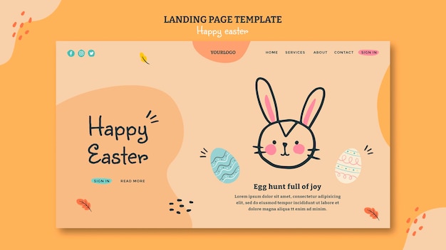 PSD grátis modelo de web feliz dia de páscoa