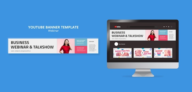 Modelo de webinar de design plano
