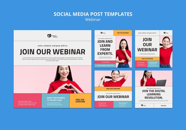 Modelo de webinar de design plano