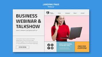 PSD grátis modelo de webinar de design plano
