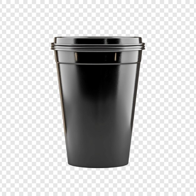 Modelo de xícara descartável preta Um design elegante e elegante para sua marca de bebidas