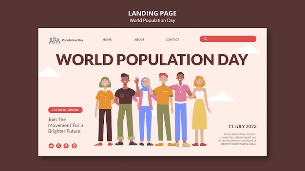 PSD grátis modelo do dia mundial da população