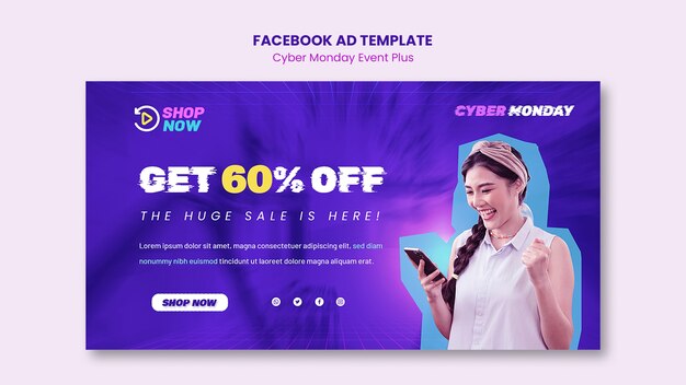 Modelo do Facebook da Cyber Monday
