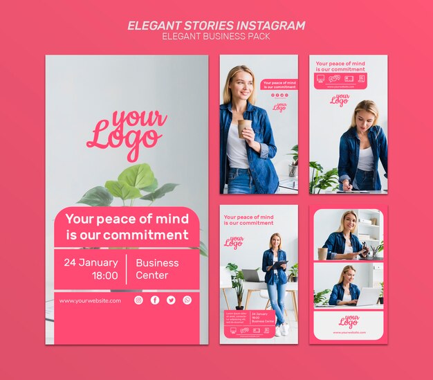 Modelo elegante de histórias do instagram