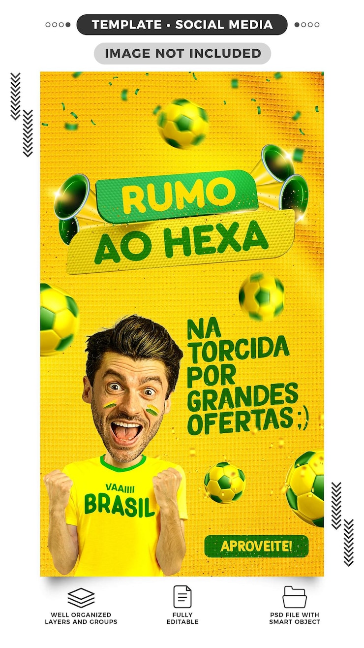 PSD grátis modelo histórias de mídia social copa do mundo torcendo por grandes ofertas