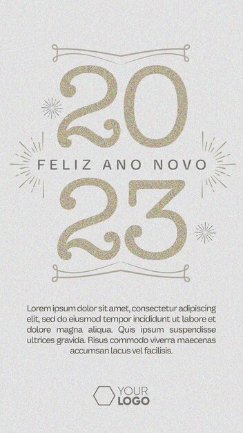 Modelo Histórias de mídia social feliz ano novo 2023