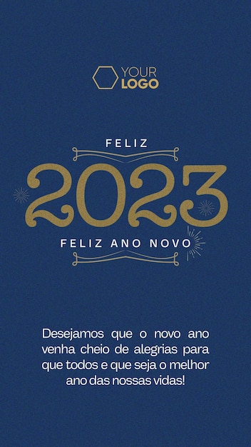 Modelo Histórias de mídia social feliz ano novo