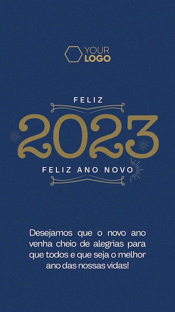 Modelo histórias de mídia social feliz ano novo