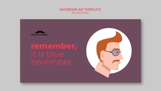 Modelo promocional de mídia social de novembro azul