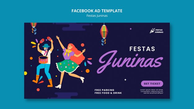 PSD grátis modelo promocional de mídia social para celebração de festas juninas brasileiras