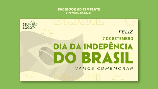 Modelo promocional de mídia social para celebração do dia da independência do brasil