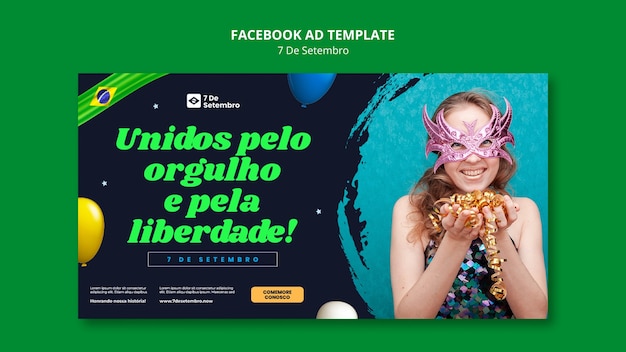 PSD grátis modelo promocional de mídia social para celebração do dia da independência do brasil