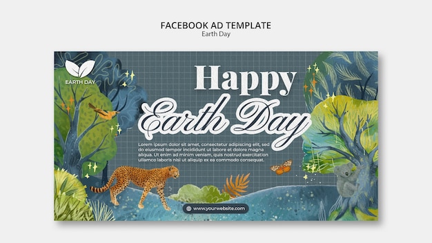 Modelo promocional de mídia social para celebração do dia da terra
