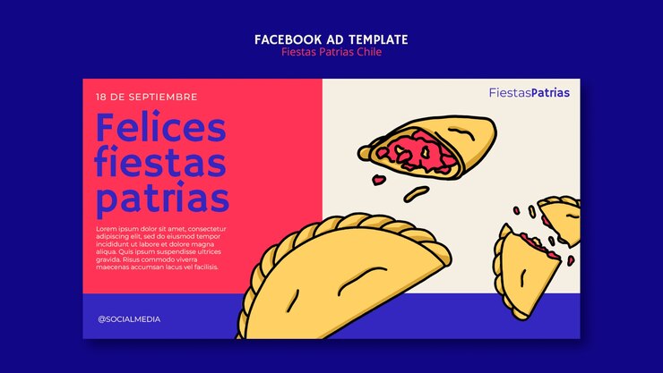 PSD grátis modelo promocional de mídia social para celebrações de fiestas patrias chile