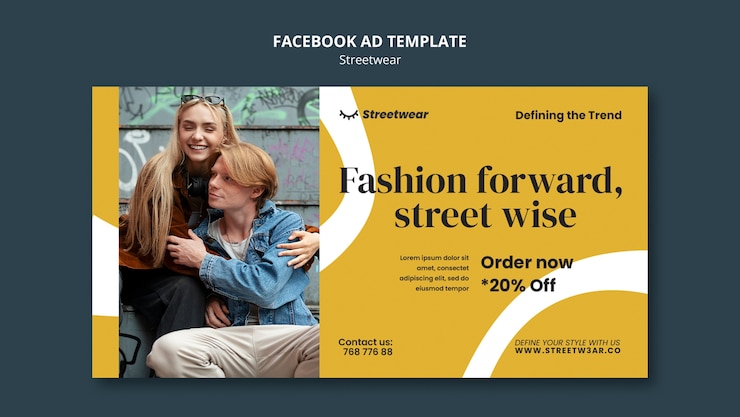 PSD grátis modelo promocional de mídia social para compras de moda streetwear