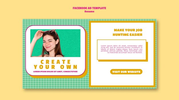 Modelo promocional de mídia social para currículo de trabalho