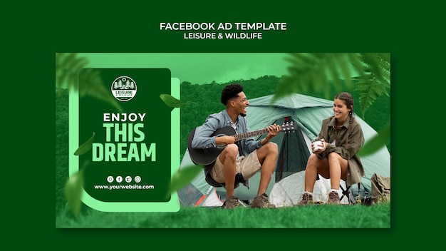 PSD grátis modelo promocional de mídia social para viagens e aventuras com vegetação