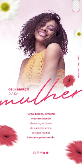 modelo psd editável para o dia da mulher modelo de mídia social dia da mulher no brasil