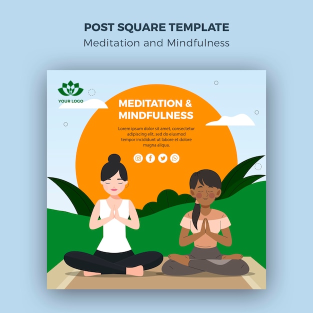 Modelo quadrado de meditação e atenção plena