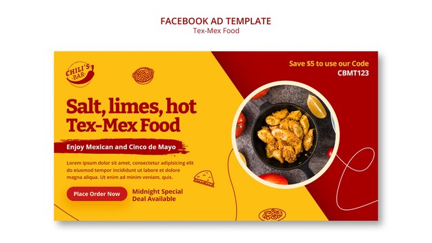 Modelo tex mex de design plano