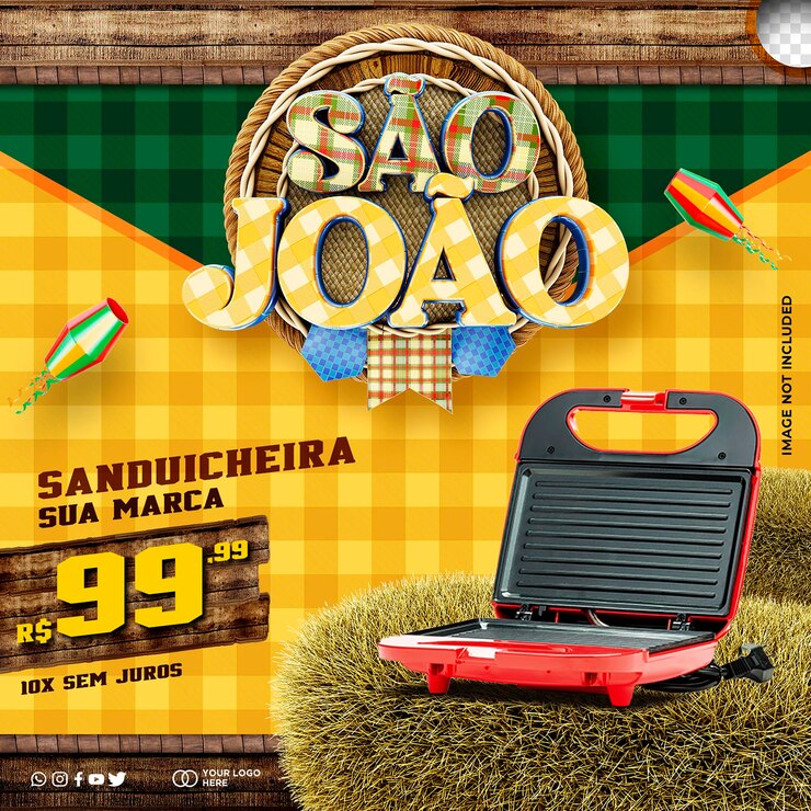 PSD grátis modelo texturizado de mídia social para campanhas de festa junina e arraial