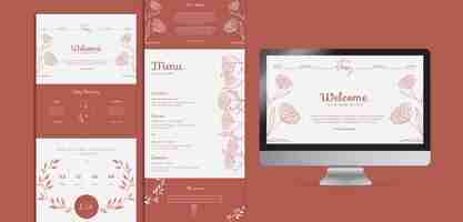 PSD grátis modelo web simples e elegante para casamento com landing page