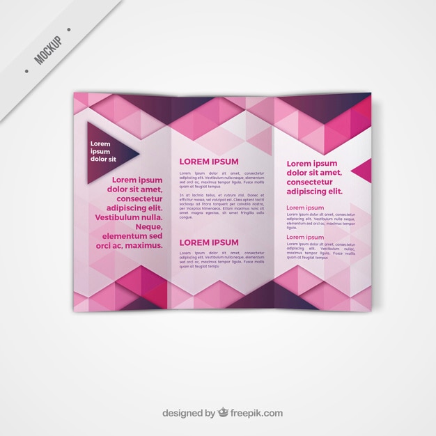 PSD grátis modern mockup três dobras geométricas