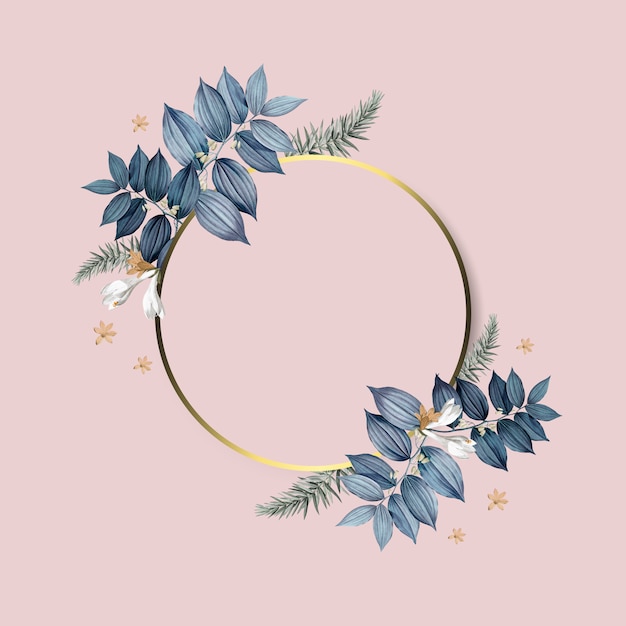 Moldura dourada floral vazia