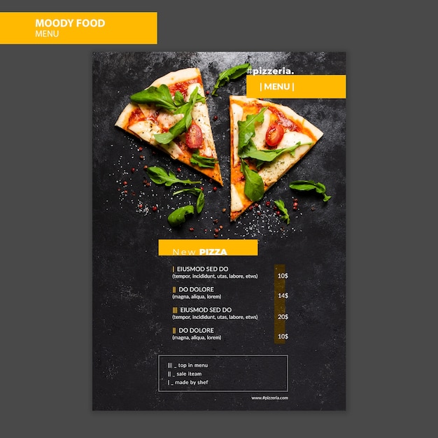 PSD grátis moody restaurante comida menu mock-up