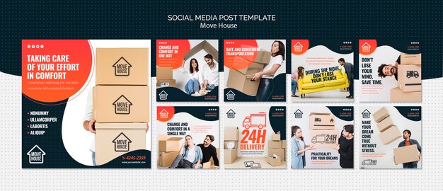 Mover a casa de mídia social post pack
