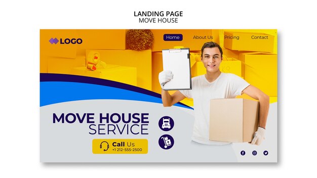 Mover a página inicial do modelo de negócios da casa