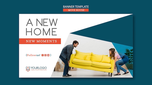 Mover o conceito de modelo de banner de casa