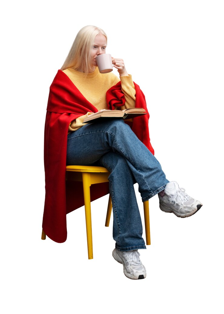 PSD grátis mulher albino isolada