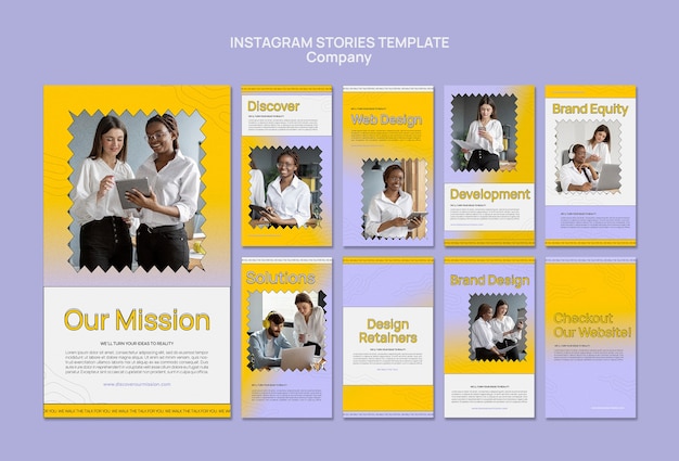 PSD grátis nosso modelo de design de história de missão no instagram
