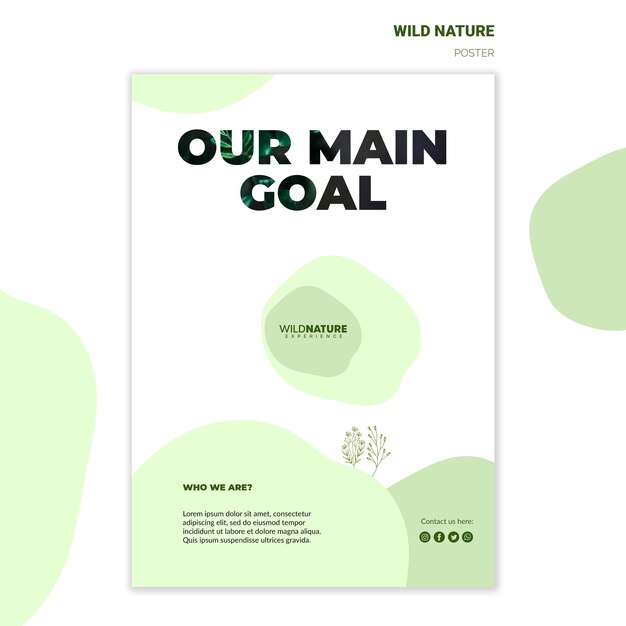 Nosso principal objetivo modelo de cartaz de natureza selvagem