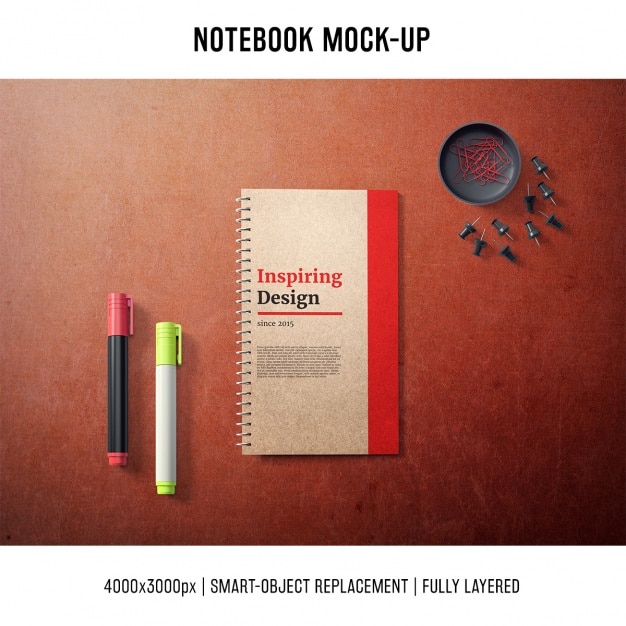 Notebook mock up modelo