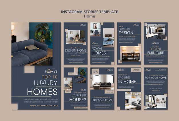Nova coleção de histórias do instagram de design de interiores para casa