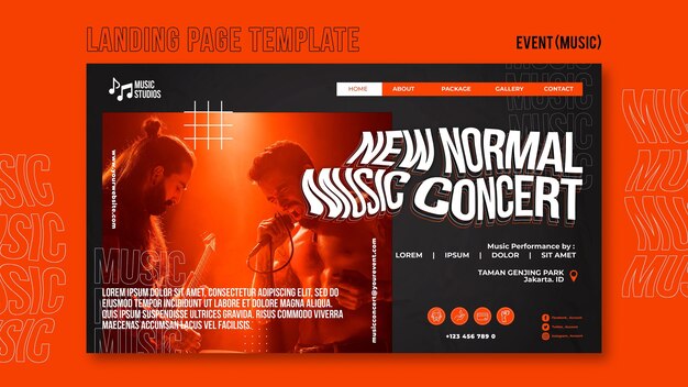 Nova página inicial de concertos de música normal