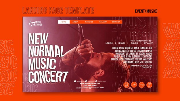 Nova página inicial de concertos de música normal