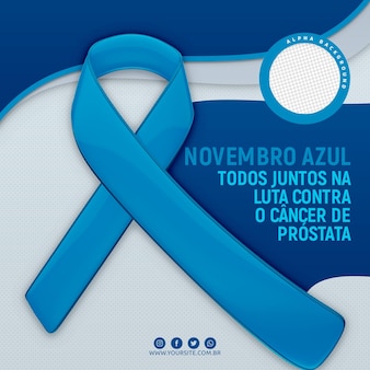 Novembro azul conscientização do câncer de próstata