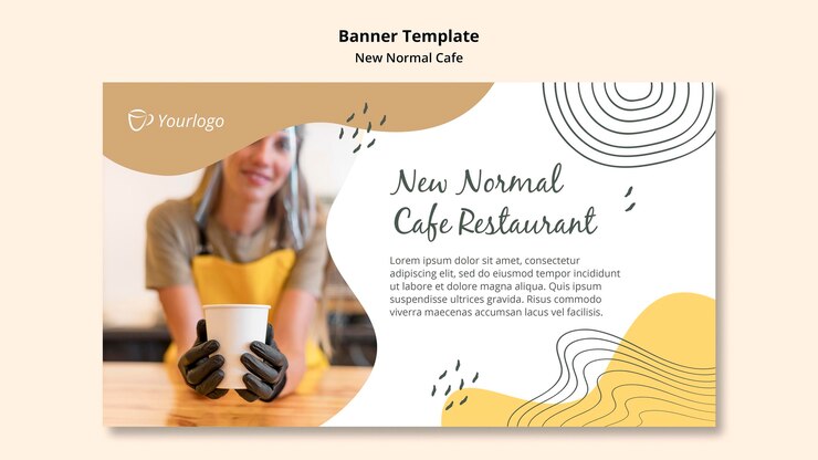 PSD grátis novo banner de modelo de café normal