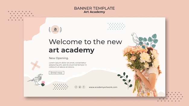 Novo modelo de banner da academia de arte