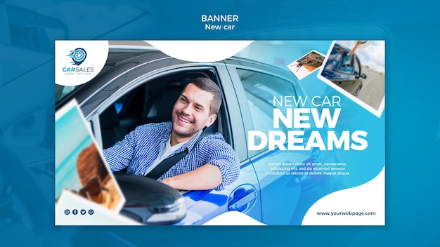 Novo modelo de banner de conceito de carro